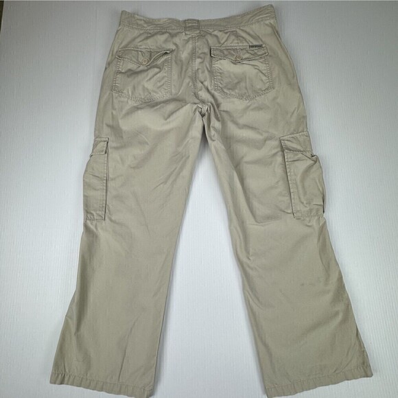Calvin Klein Jeans Cropped Pants Cream Beige Khaki Cotton Size 12 - Picture 5 of 12